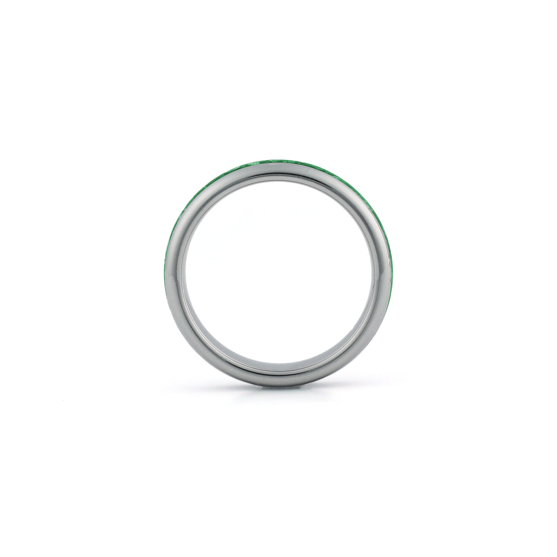 green emerald inlay tungsten ring 4mm