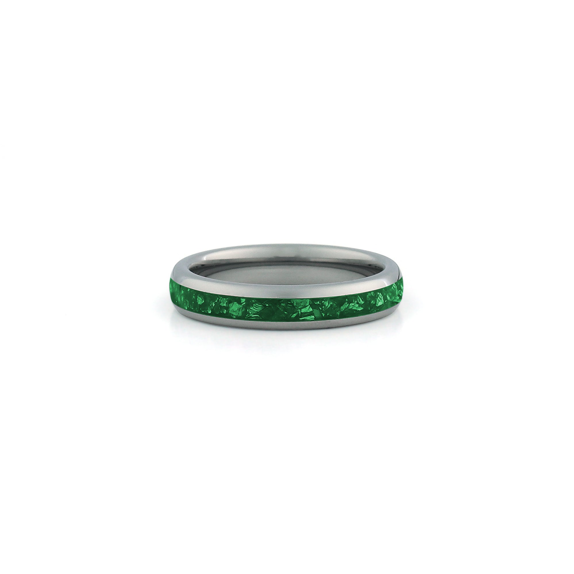 silver emerald ring for him or her