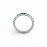 emerald green inlay tungsten ring silver