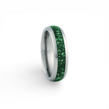 mens emerald wedding band silver