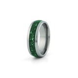 8mm silver emerald tungsten ring