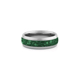 green inlay tungsten band wide