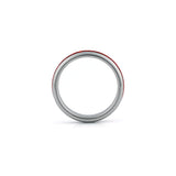 4mm silver tungsten ring with red ruby inlay slim wedding band