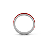 8mm silver tungsten ruby ring wide red gemstone wedding band