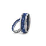 sapphire couples wedding ring set