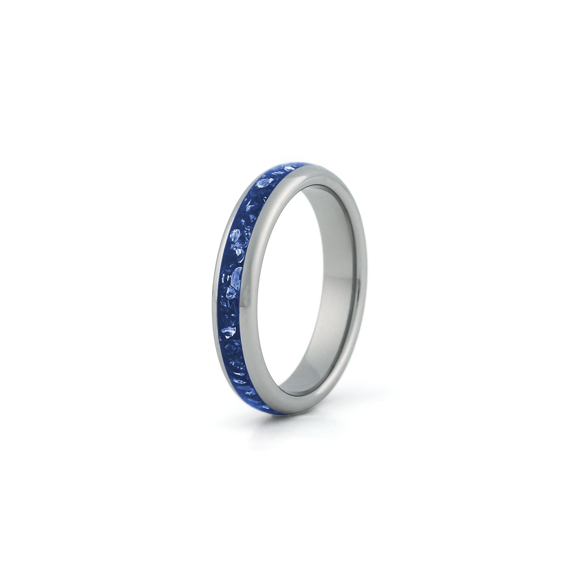 4mm silver sapphire tungsten wedding ring