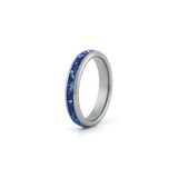 4mm silver sapphire tungsten wedding ring