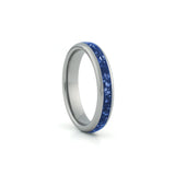 slim sapphire wedding band silver