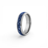 6mm silver sapphire tungsten wedding band
