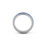wide sapphire wedding band silver