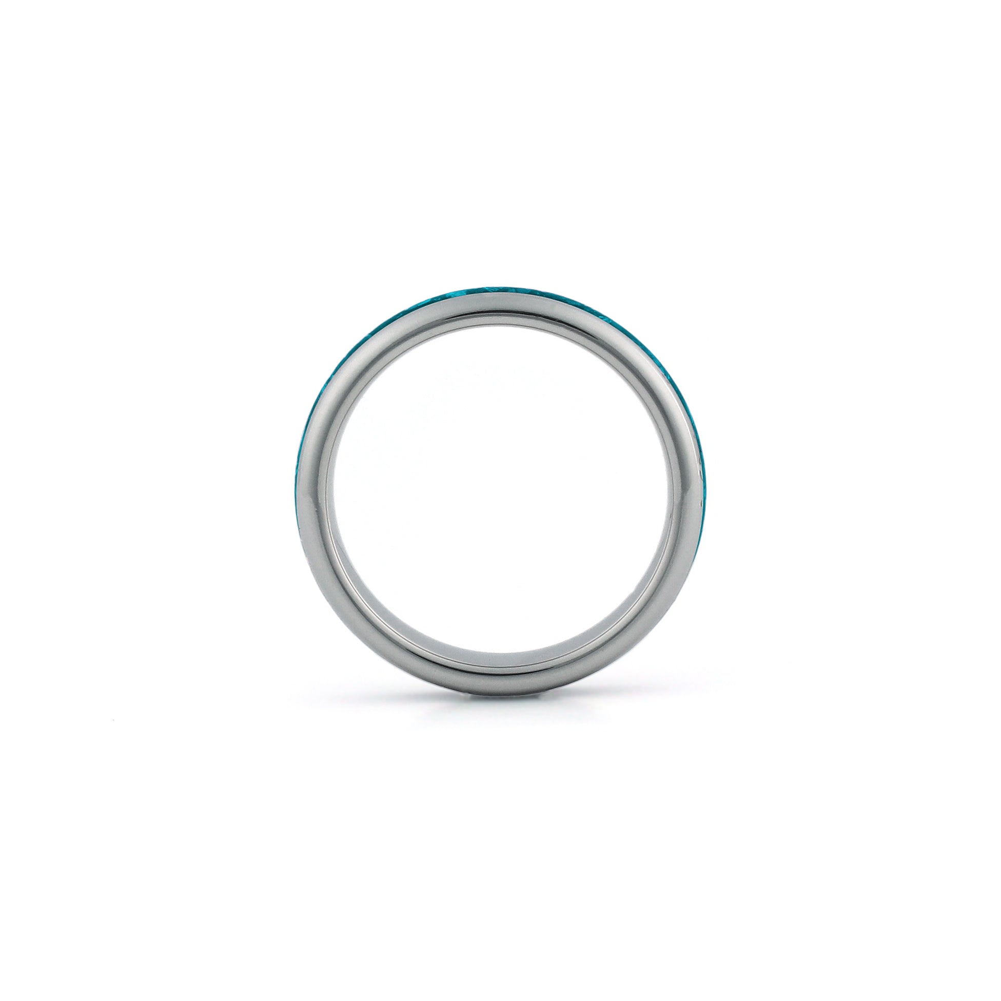 thin turquoise ring silver tungsten band