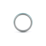 thin turquoise ring silver tungsten band