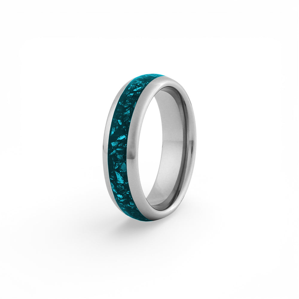 6mm silver turquoise wedding band tungsten