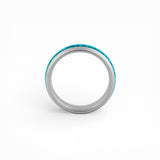 turquoise inlay ring silver comfort fit