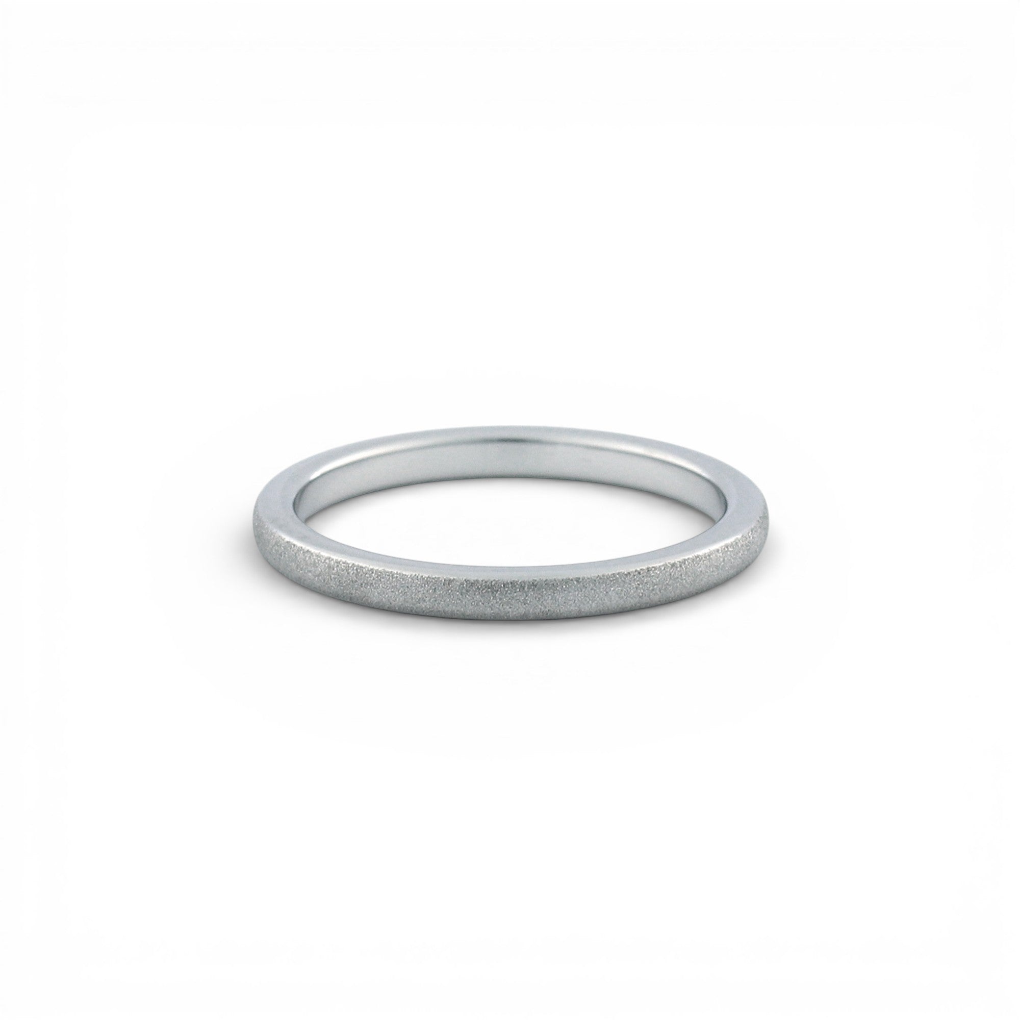 minimalist silver tungsten ladies wedding band