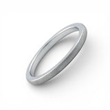 thin silver tungsten wedding ring polished interior