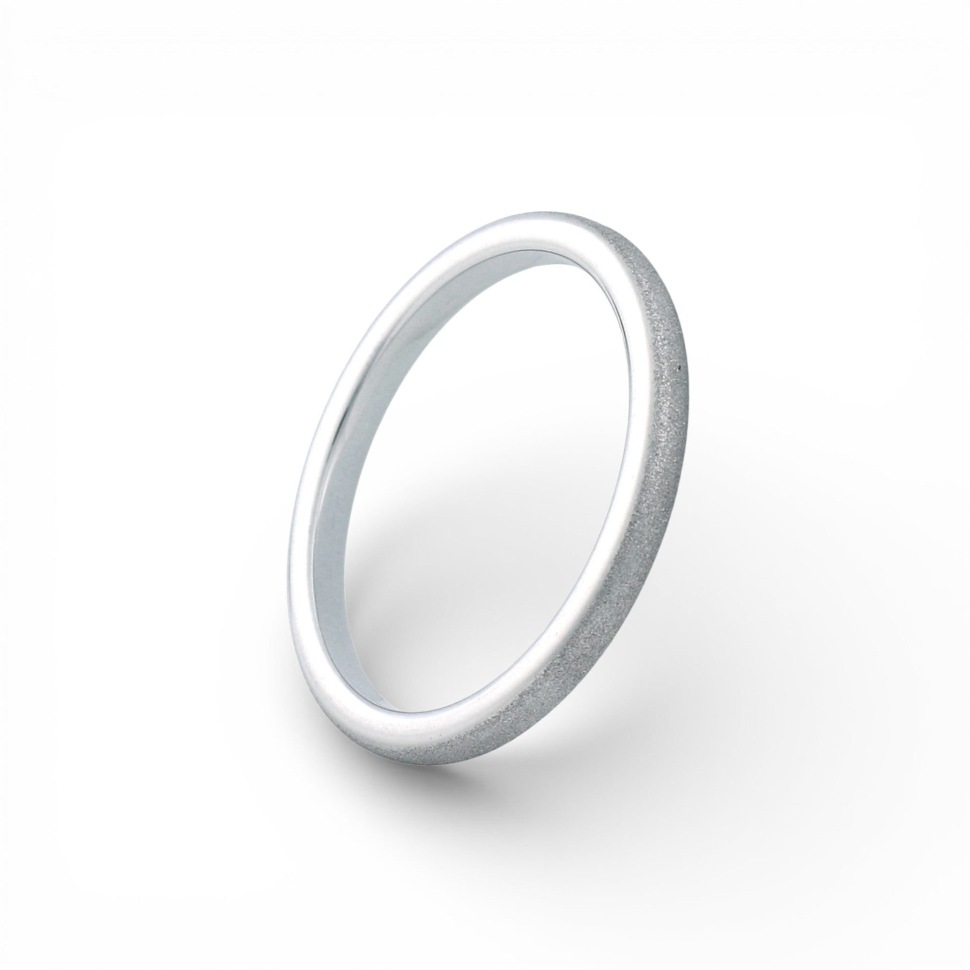 slim silver tungsten ring for women