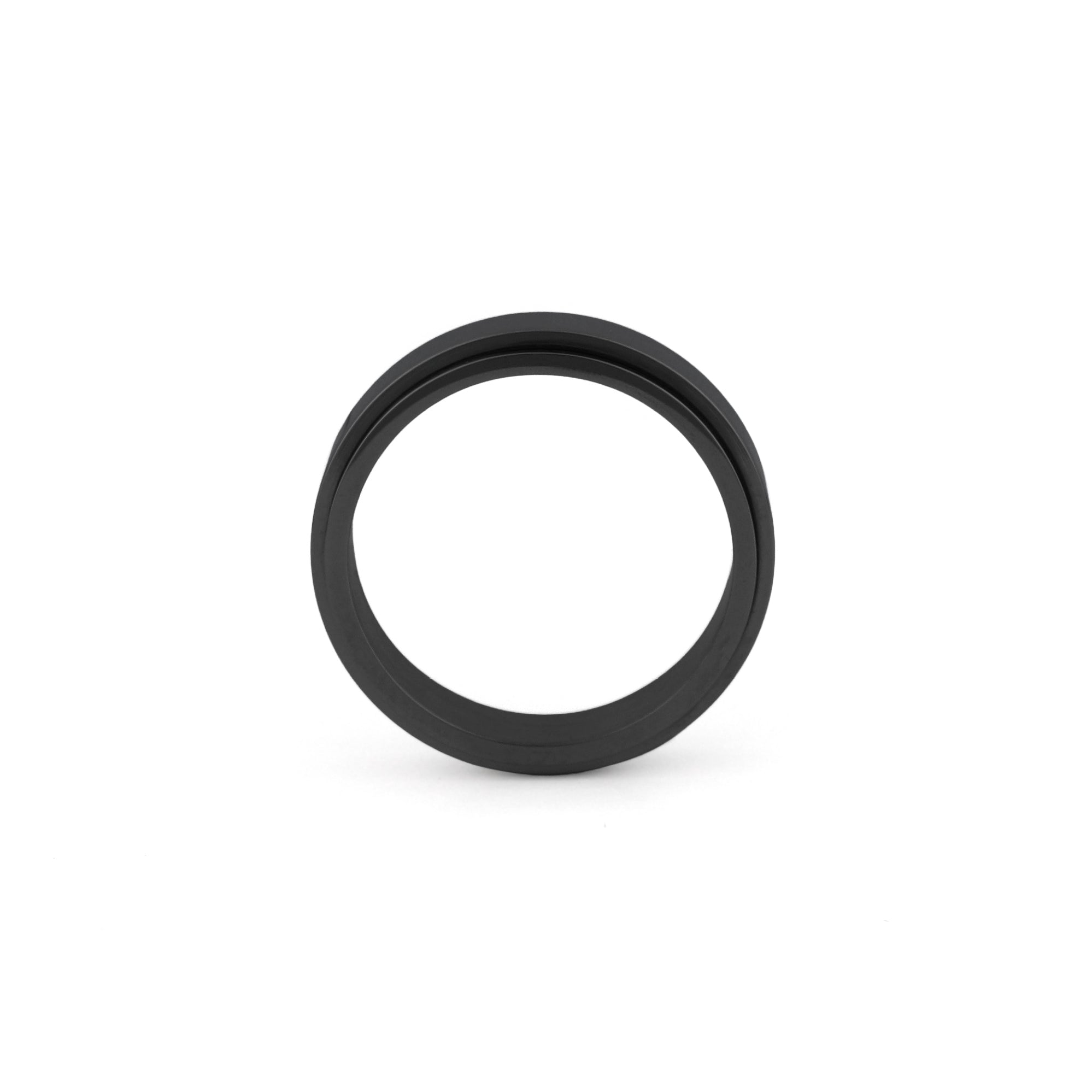 black anxiety ring with spinning band