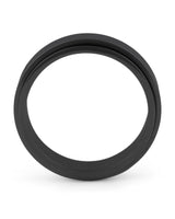 Side view of black stainless steel spinner ring