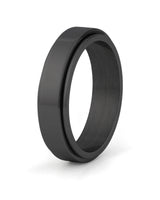 Black stainless steel spinner fidget ring for men