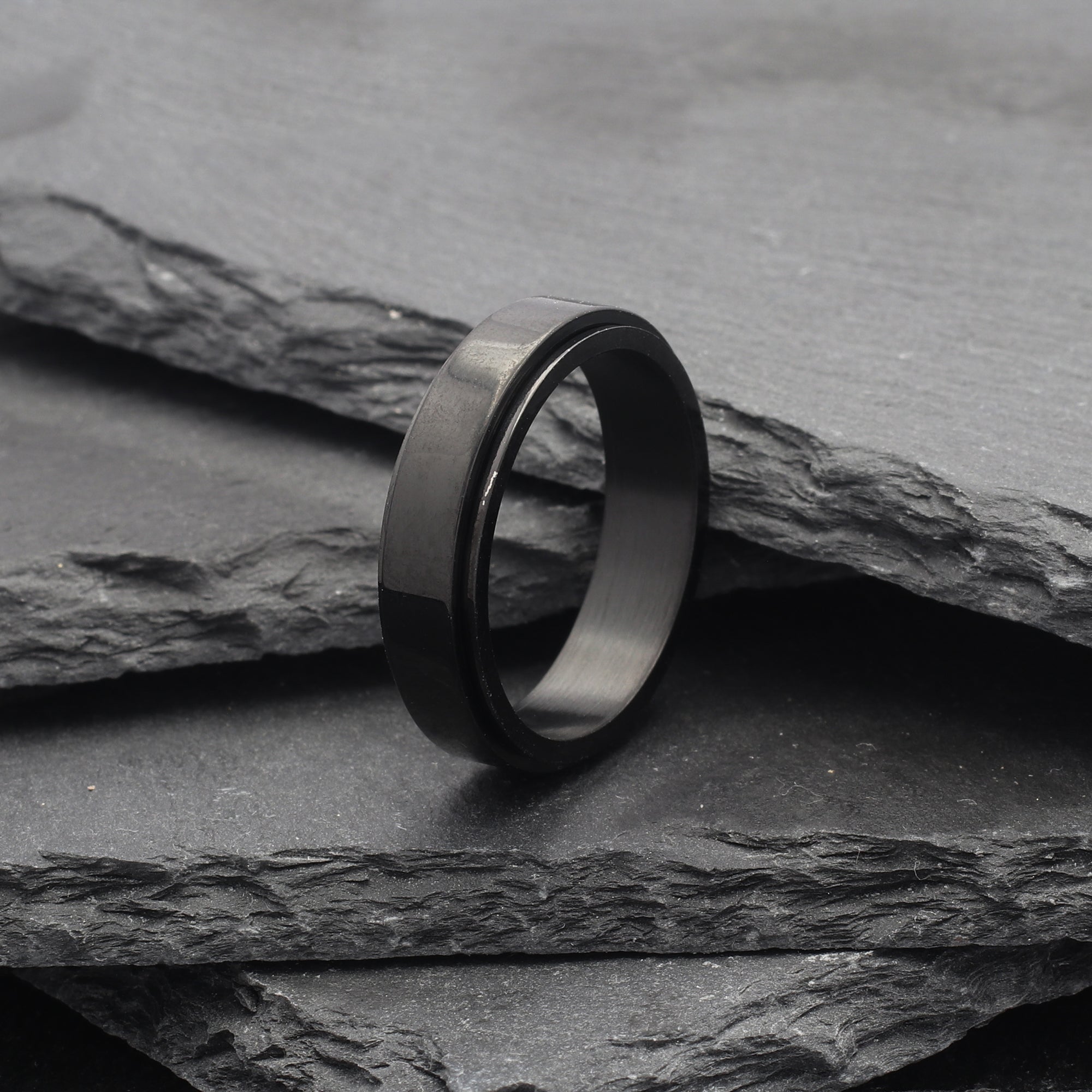 fidget rings for anxiety black finish