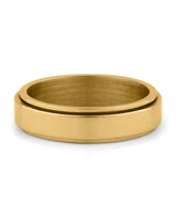 Front view of gold stainless steel fidget ring
