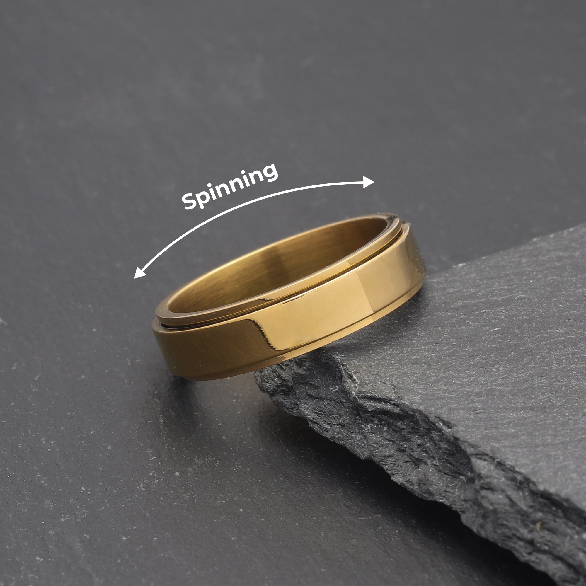 mens fidget ring gold finish