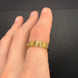gold stainless steel fidget ring for men