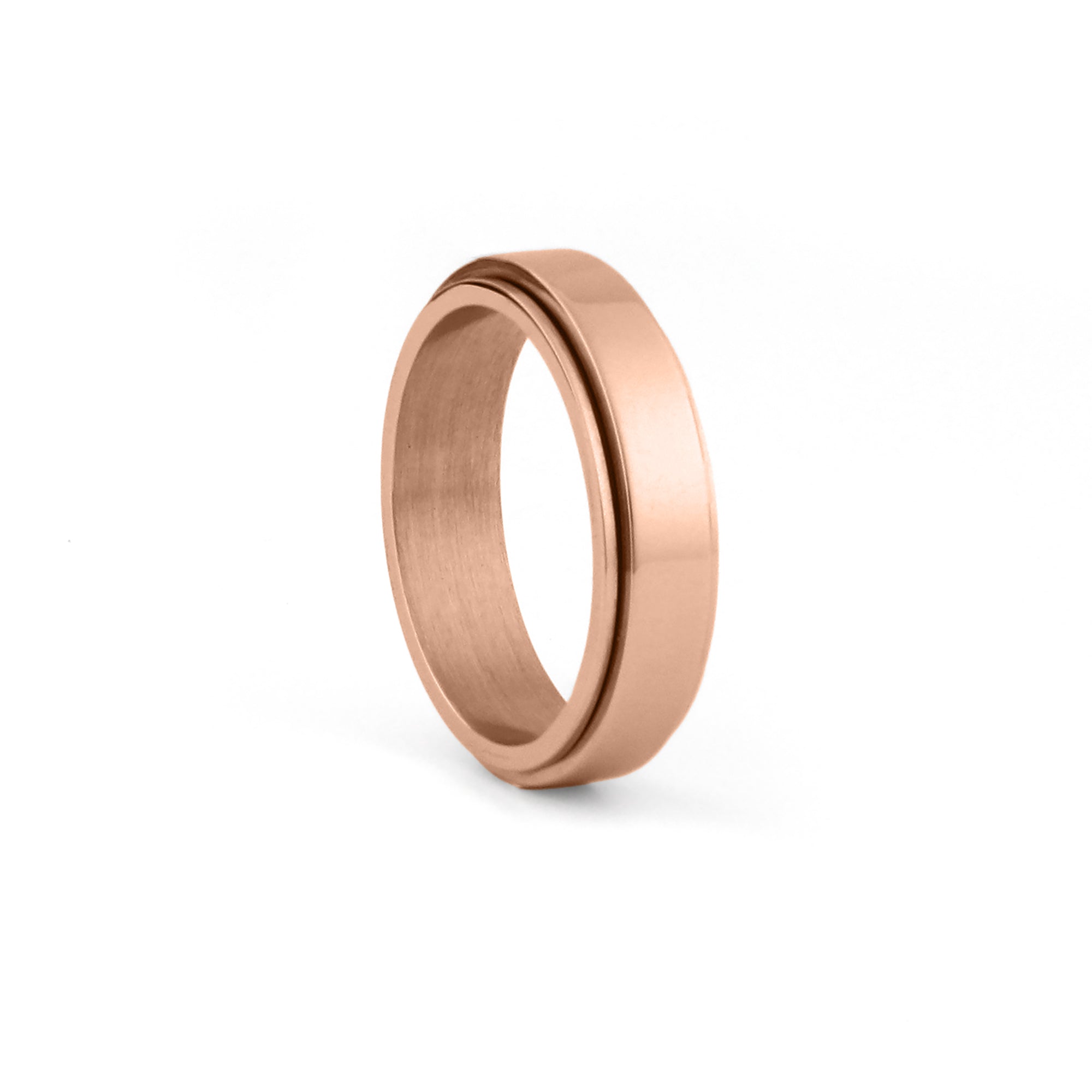 mens fidget ring rose gold finish
