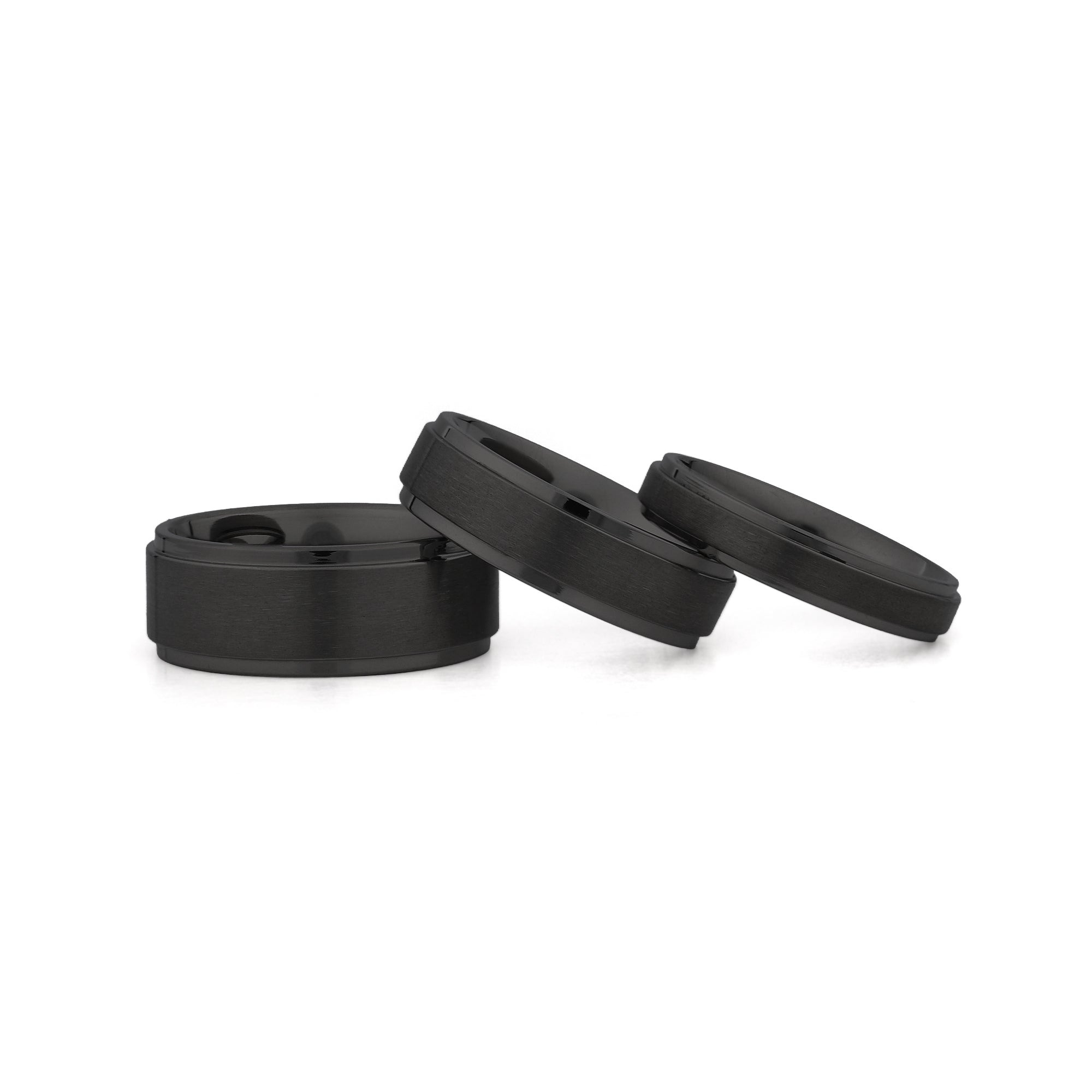 titanium couples rings black 4mm 6mm 8mm
