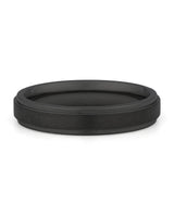 Front view of black 4mm stepped titanium wedding band