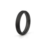 black titanium wedding band stepped edge 4mm