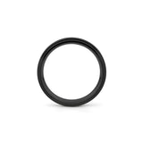 black titanium wedding band stepped edge 4mm