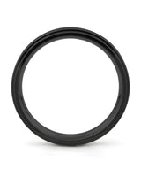 Side view of black 4mm stepped titanium wedding ring