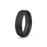 6mm stepped edge titanium wedding band