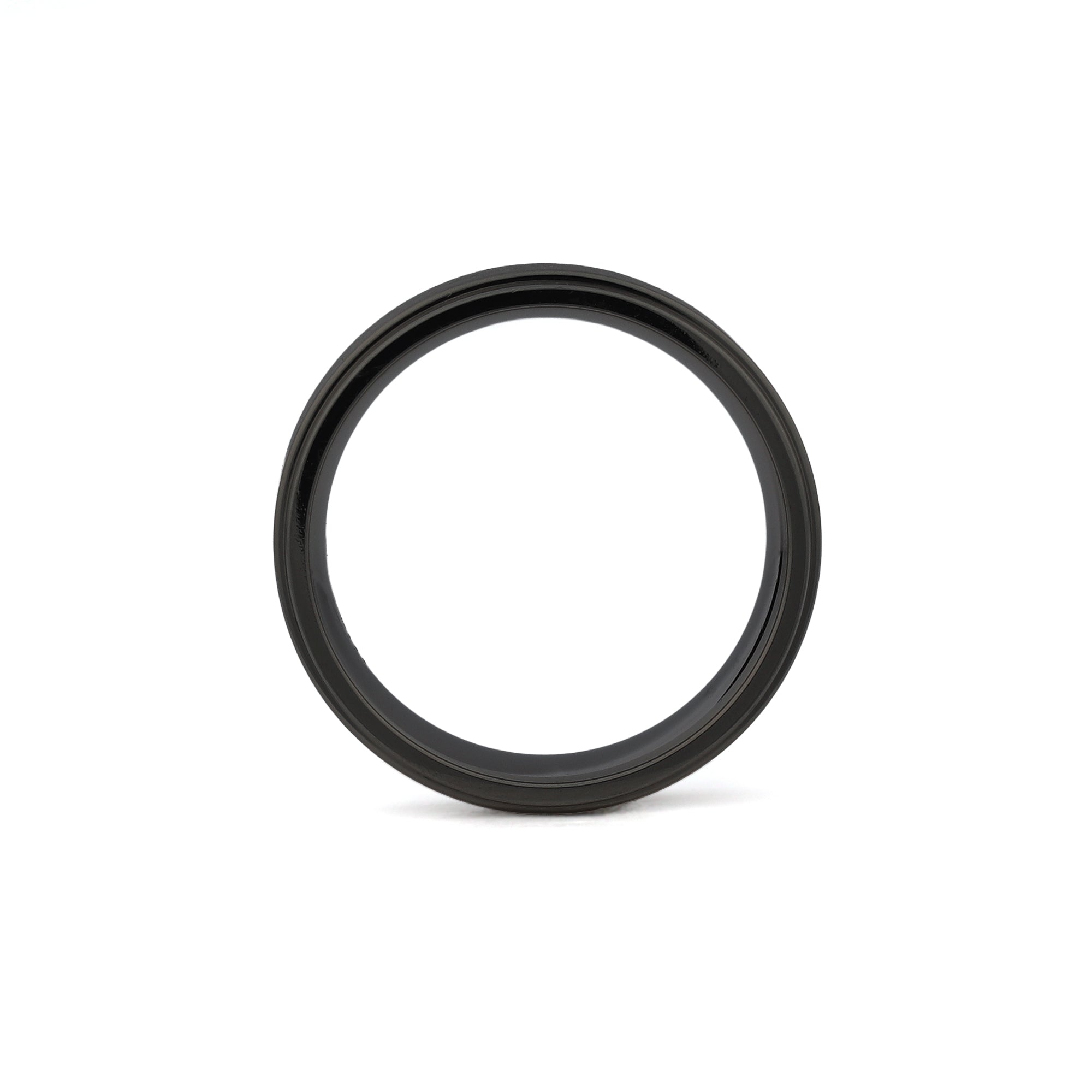 6mm stepped edge titanium wedding band