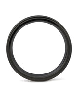 Side view of black 6mm stepped titanium wedding ring