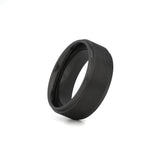 mens 8mm stepped edge titanium wedding ring