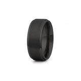 mens 8mm stepped edge titanium wedding ring