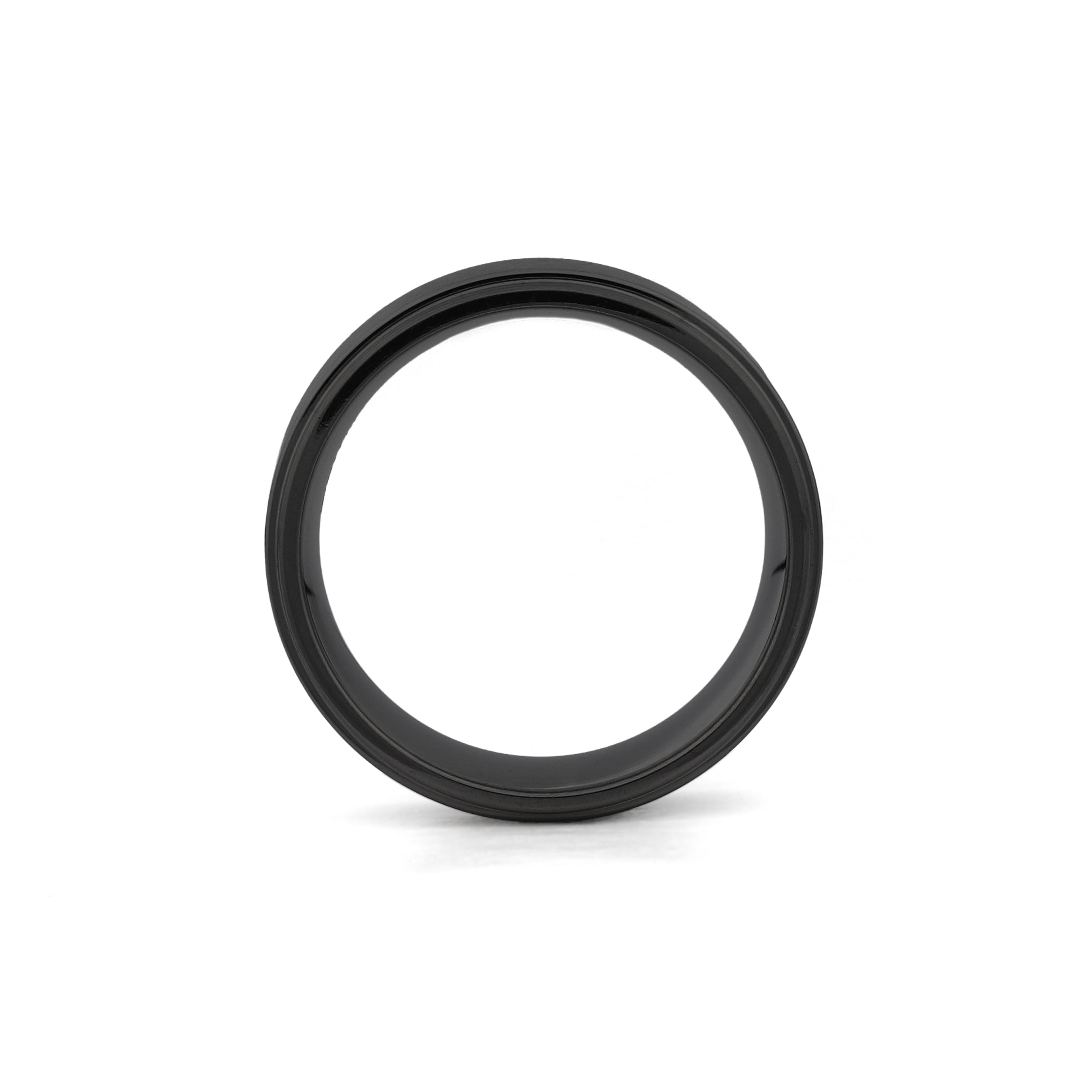 mens 8mm stepped edge titanium wedding ring
