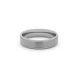 flat view of a mens titanium wedding ring
