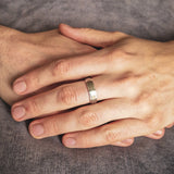 man wearing a titanium wedding ring