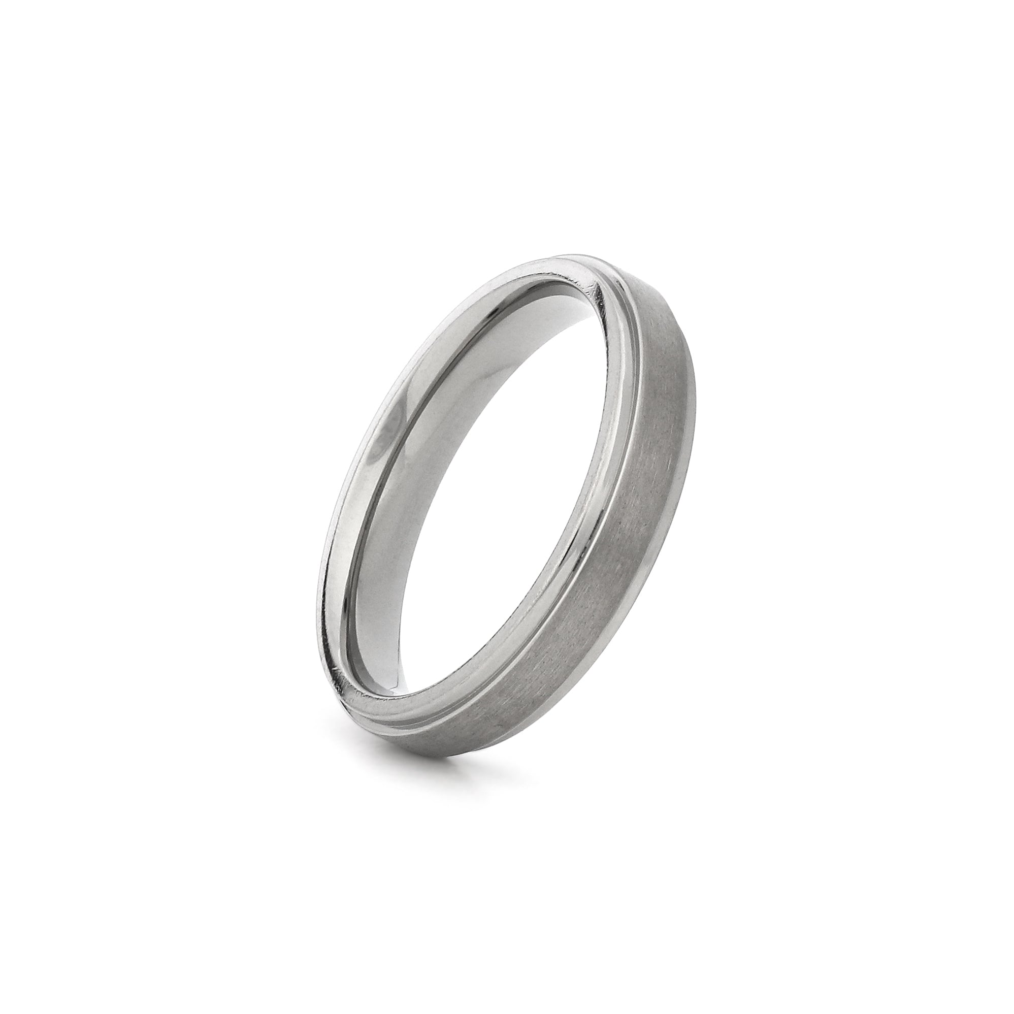 mens titanium ring polished edge brushed centre