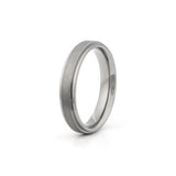titanium wedding band brushed centre stepped edge ring