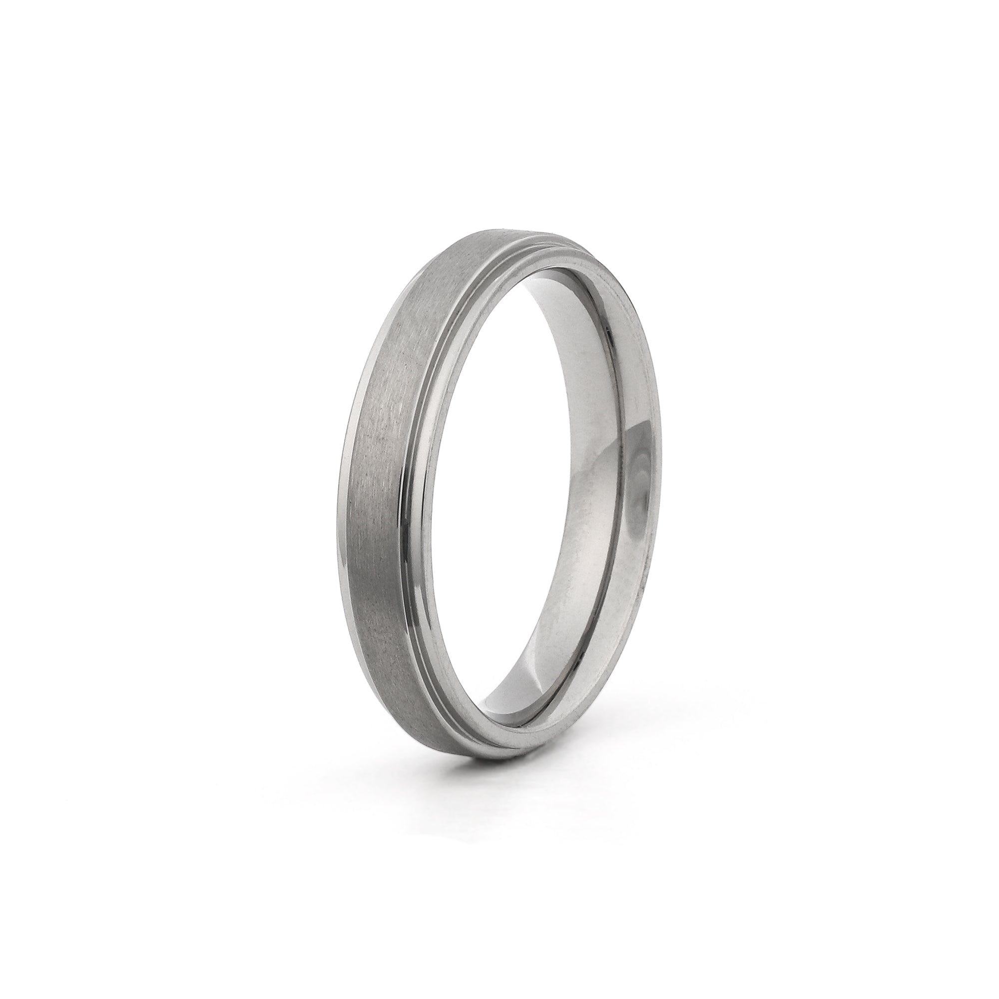 titanium couples rings brushed centre silver