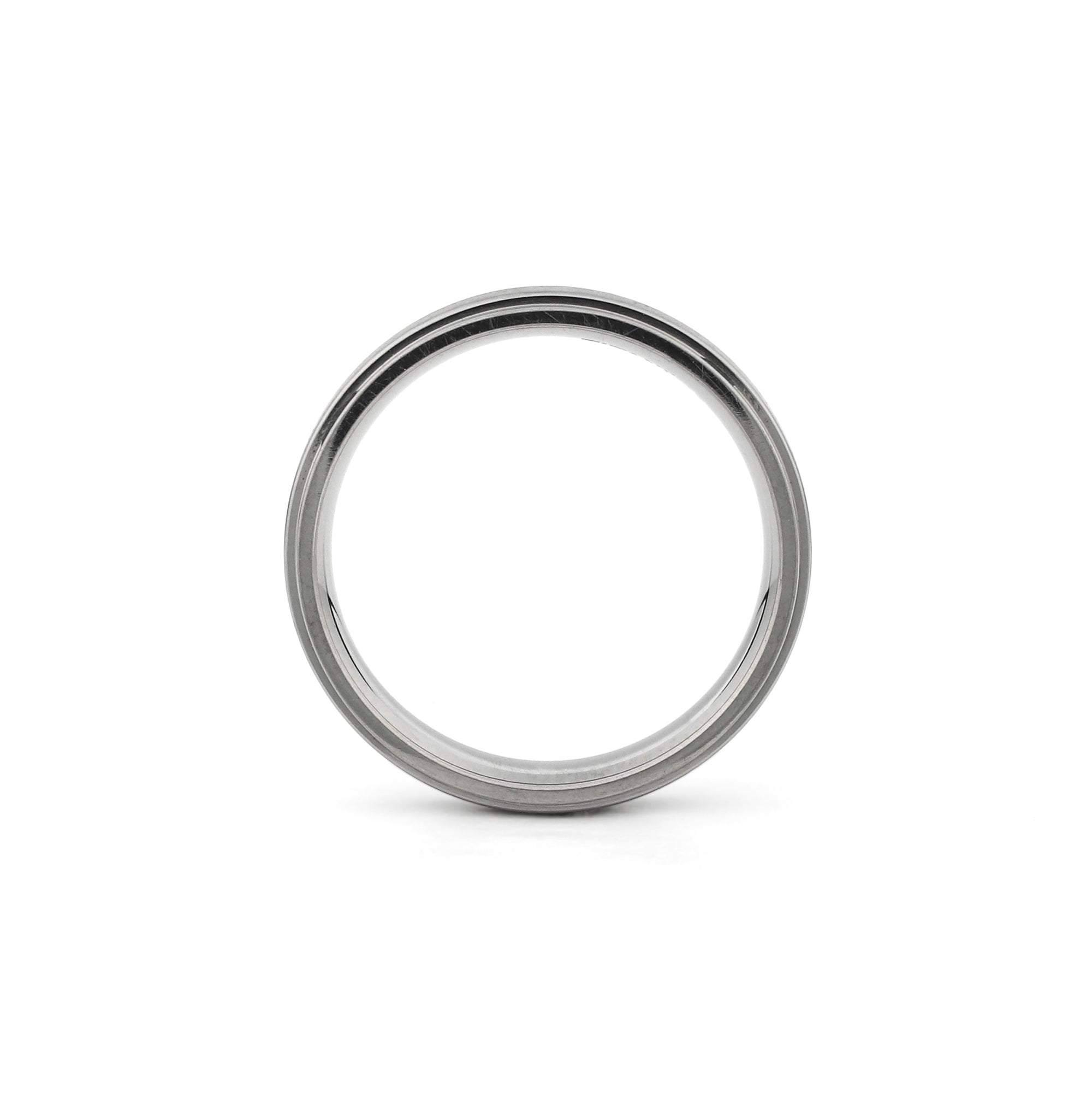 mens titanium ring polished edge brushed centre