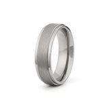 mens titanium ring polished edge brushed centre