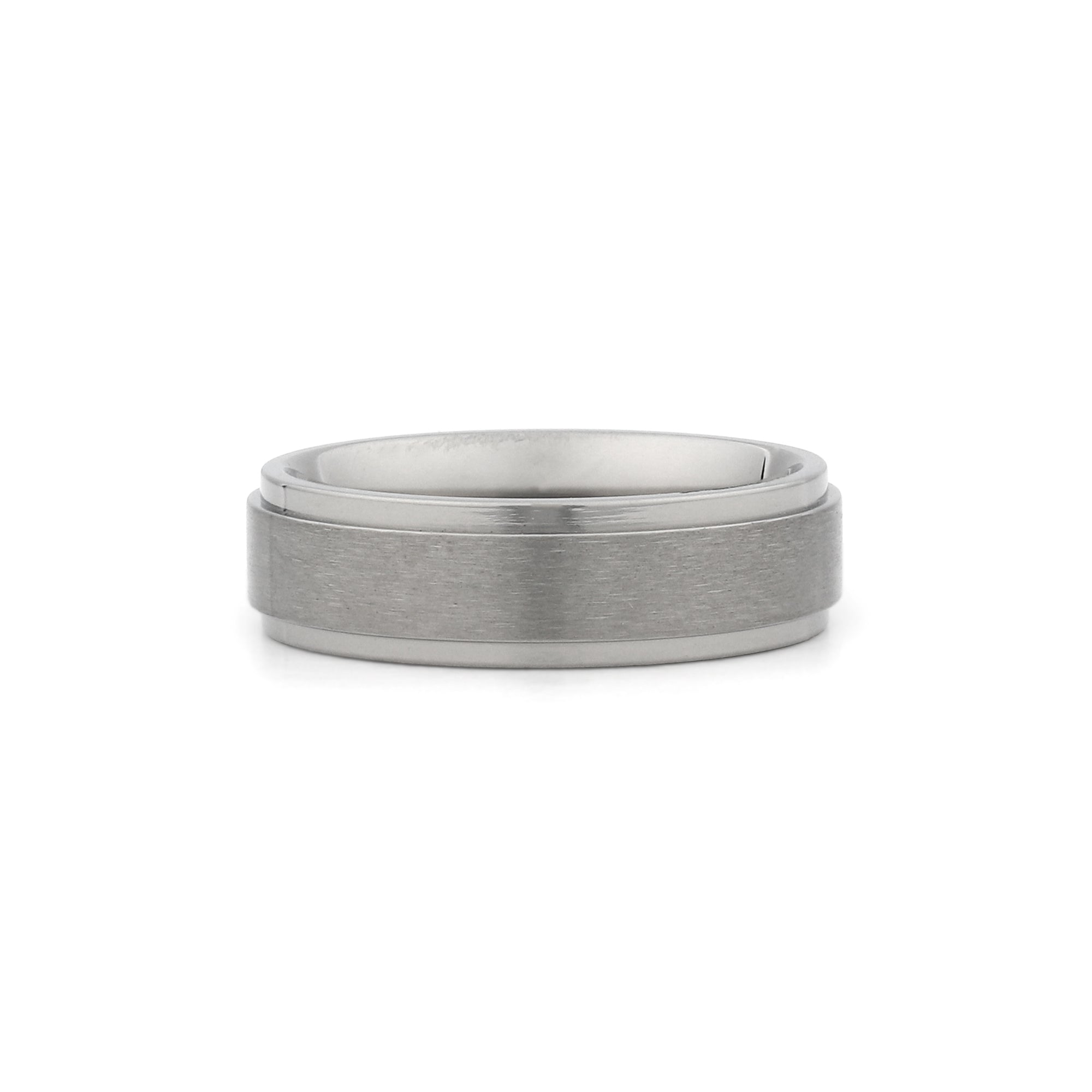 mens titanium ring polished edge brushed centre
