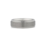 mens titanium ring polished edge brushed centre