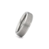 mens titanium ring polished edge brushed centre